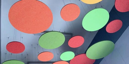 PET noise baffle for ceiling